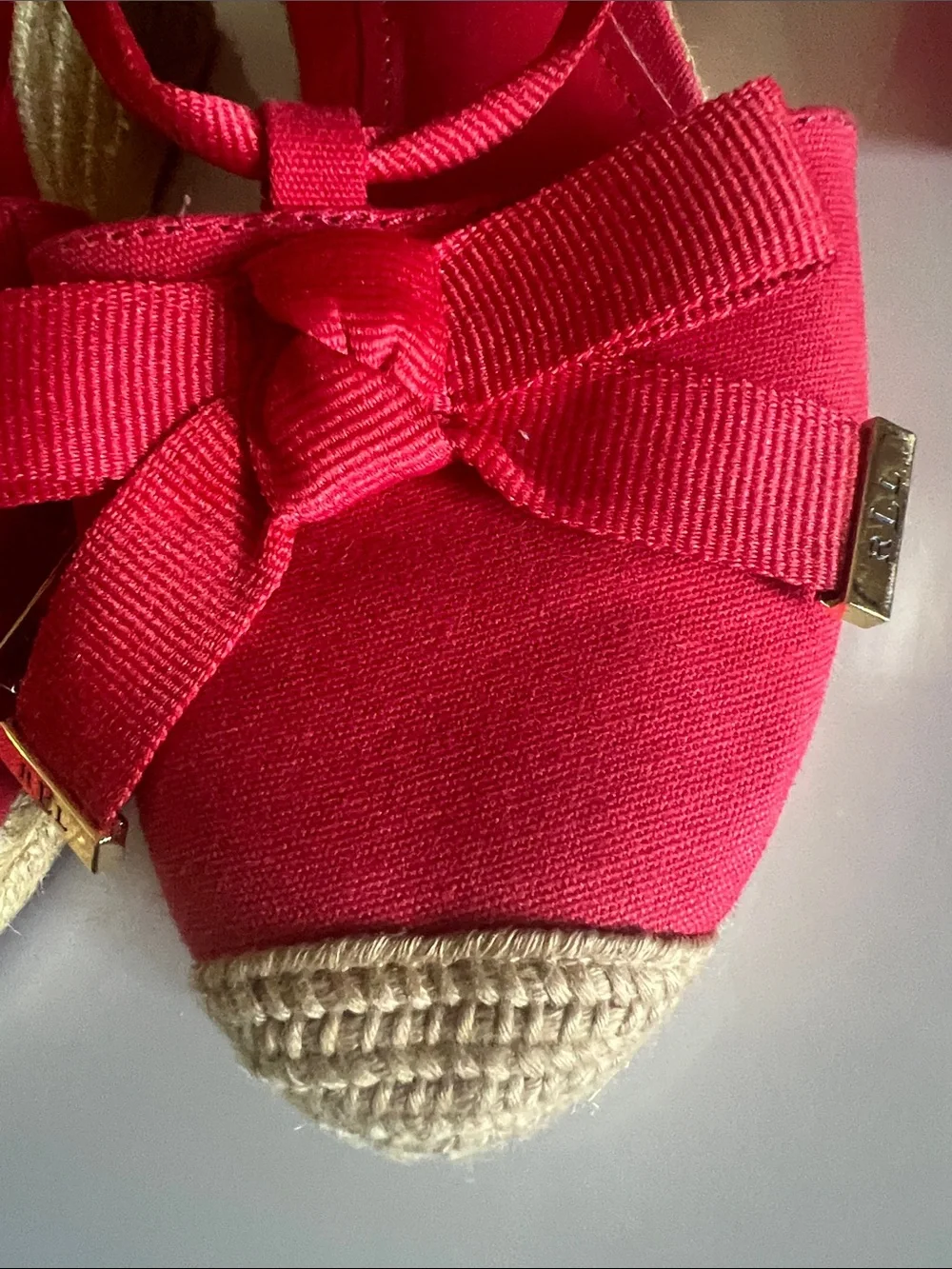 LAUREN Ralph Lauren Women’s Red Canvas Espadrilles Size: 7B